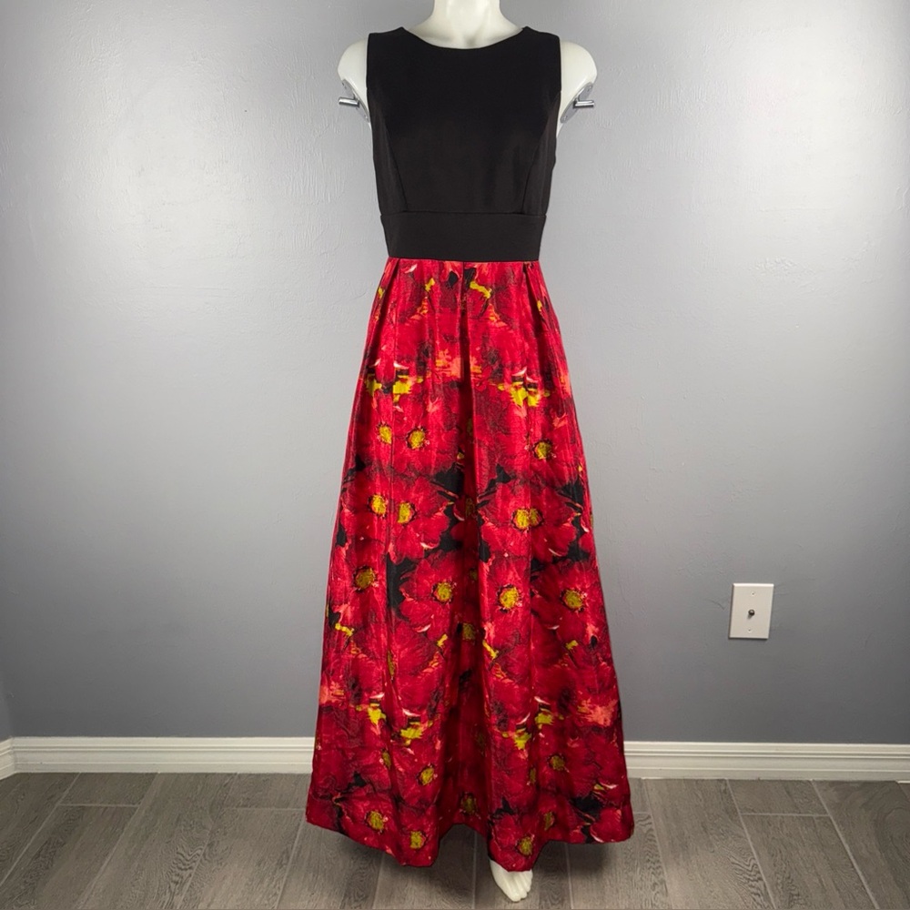 Melrose Social Maxi Dress Women's 12 Sleeveless Red Multi Color *READ‎